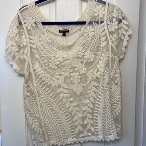 Express top. Cream. Size XL. Pop over a cami or tank!